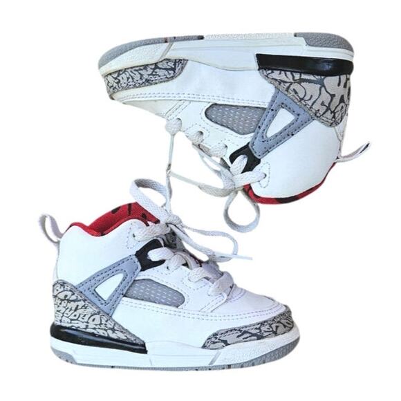Nike Air Jordan Spizike Sneakers White Grey Black Red Toddler Size 4 - Picture 7 of 9